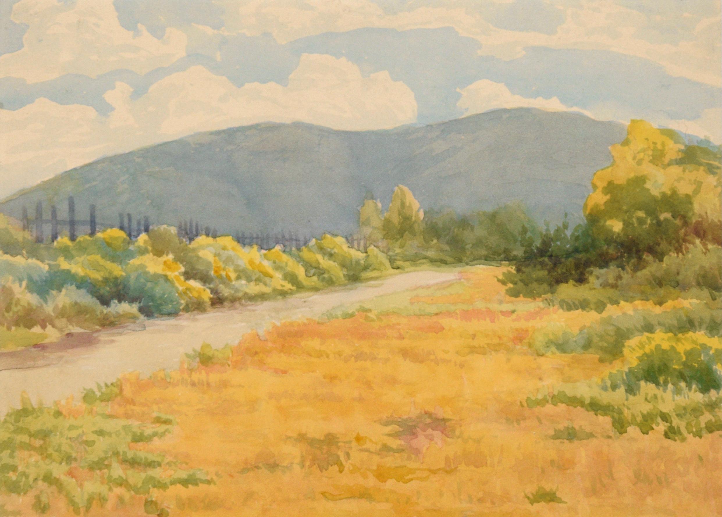 California Hills, Mid Century Landscape Watercolor  - Art by Unknown