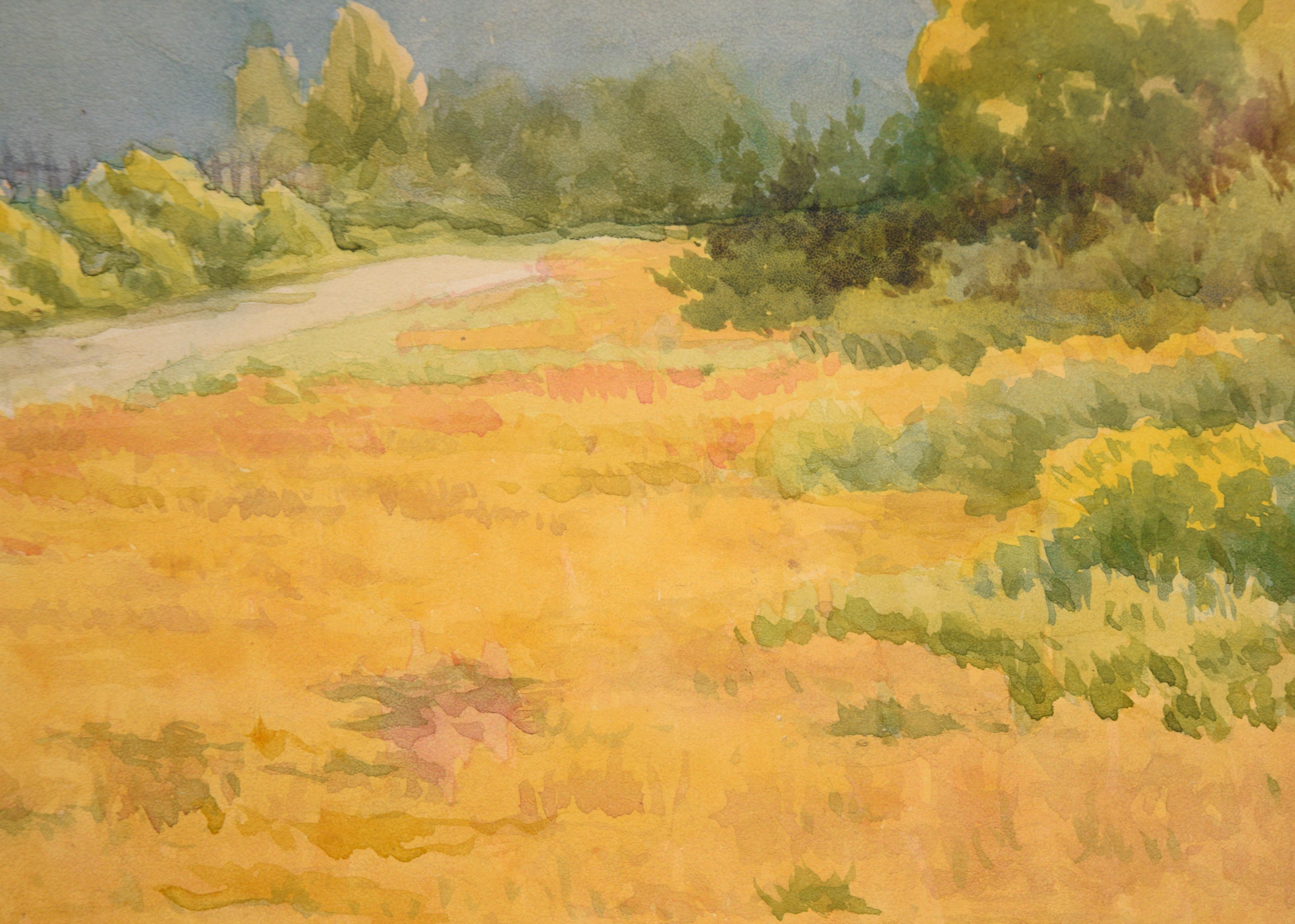 California Hills, Mid Century Landscape Watercolor  For Sale 2