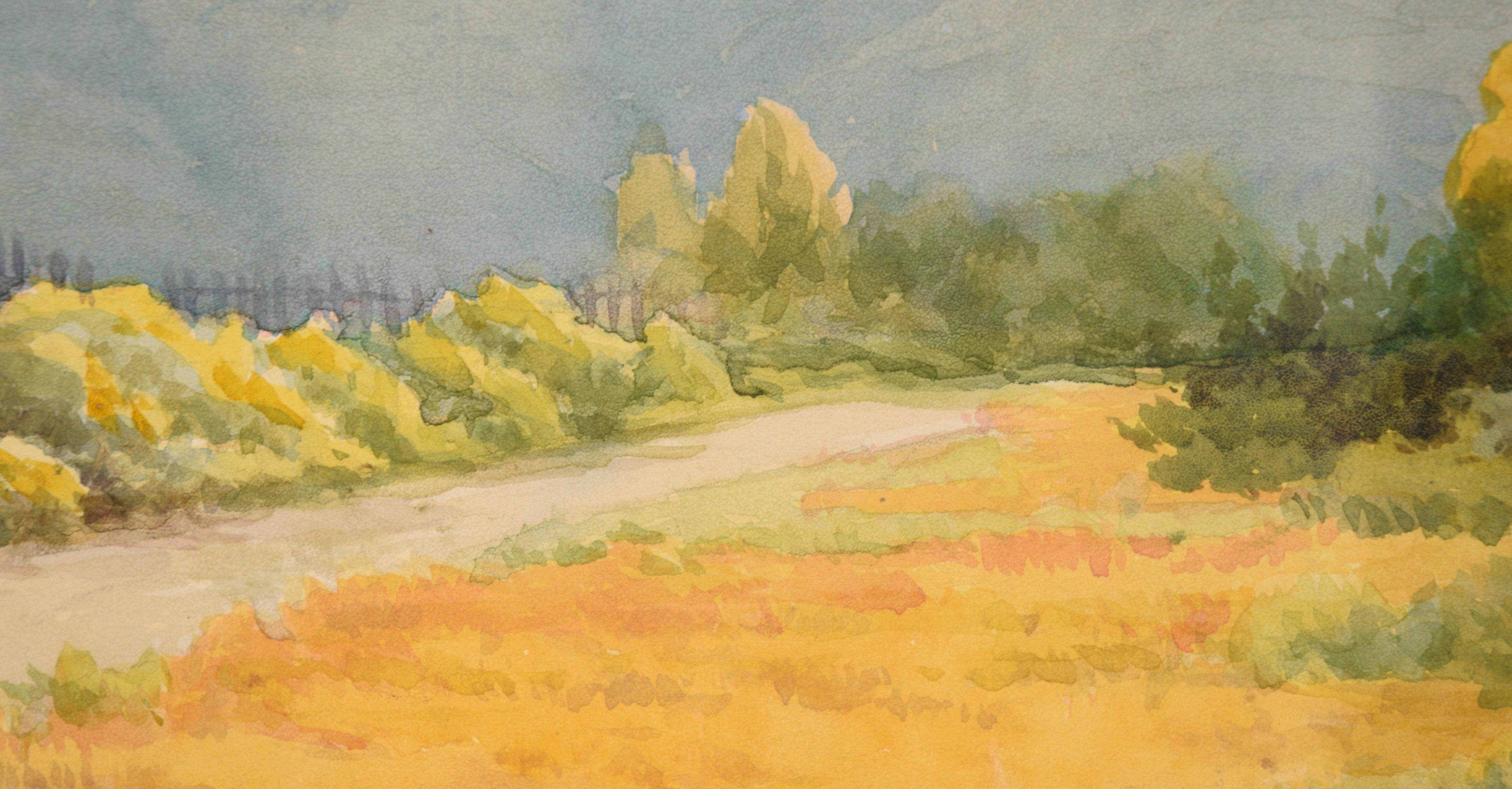California Hills, Mid Century Landscape Watercolor  For Sale 3