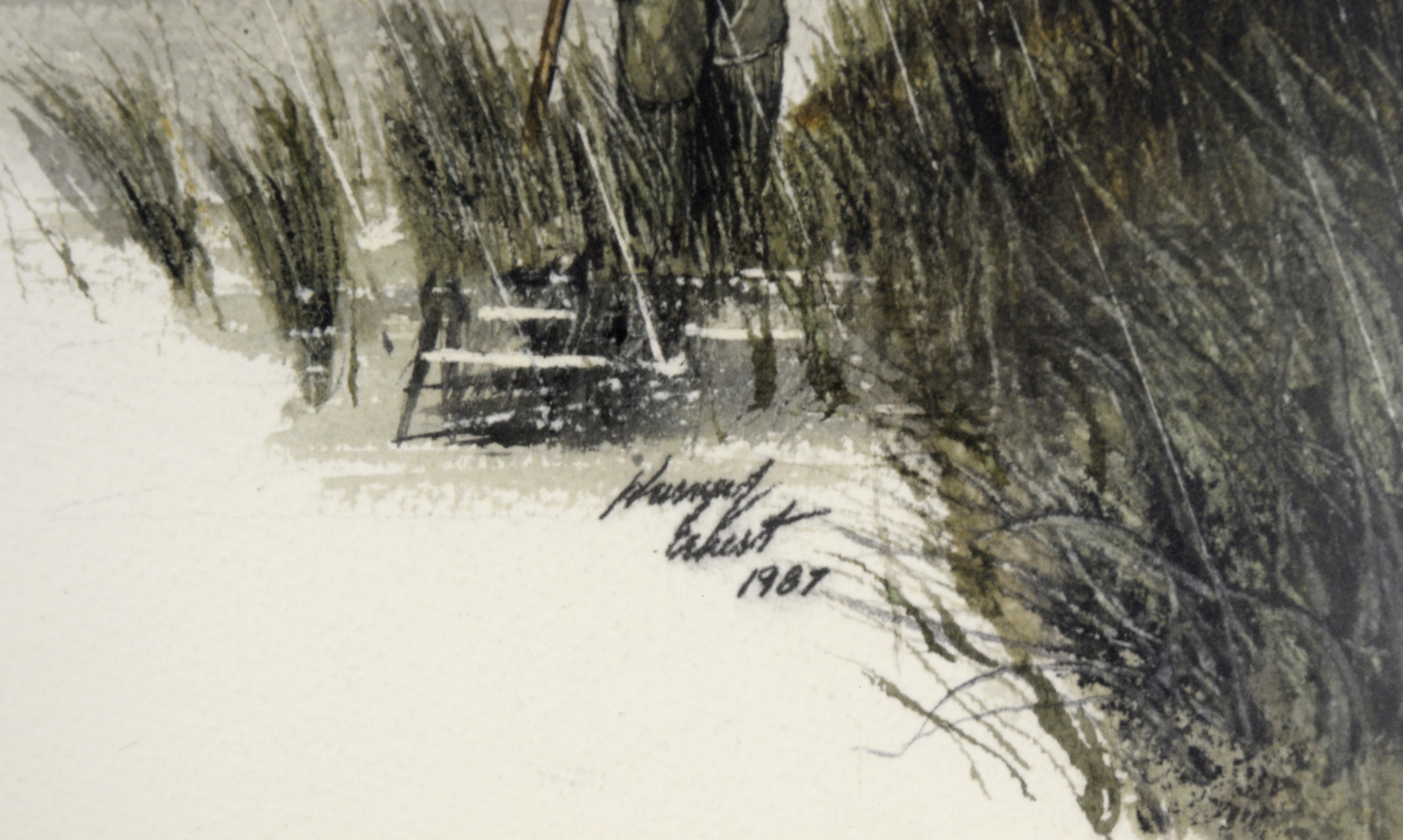 The Fly Fisherman, aquarelle de paysage figuratif en vente 2