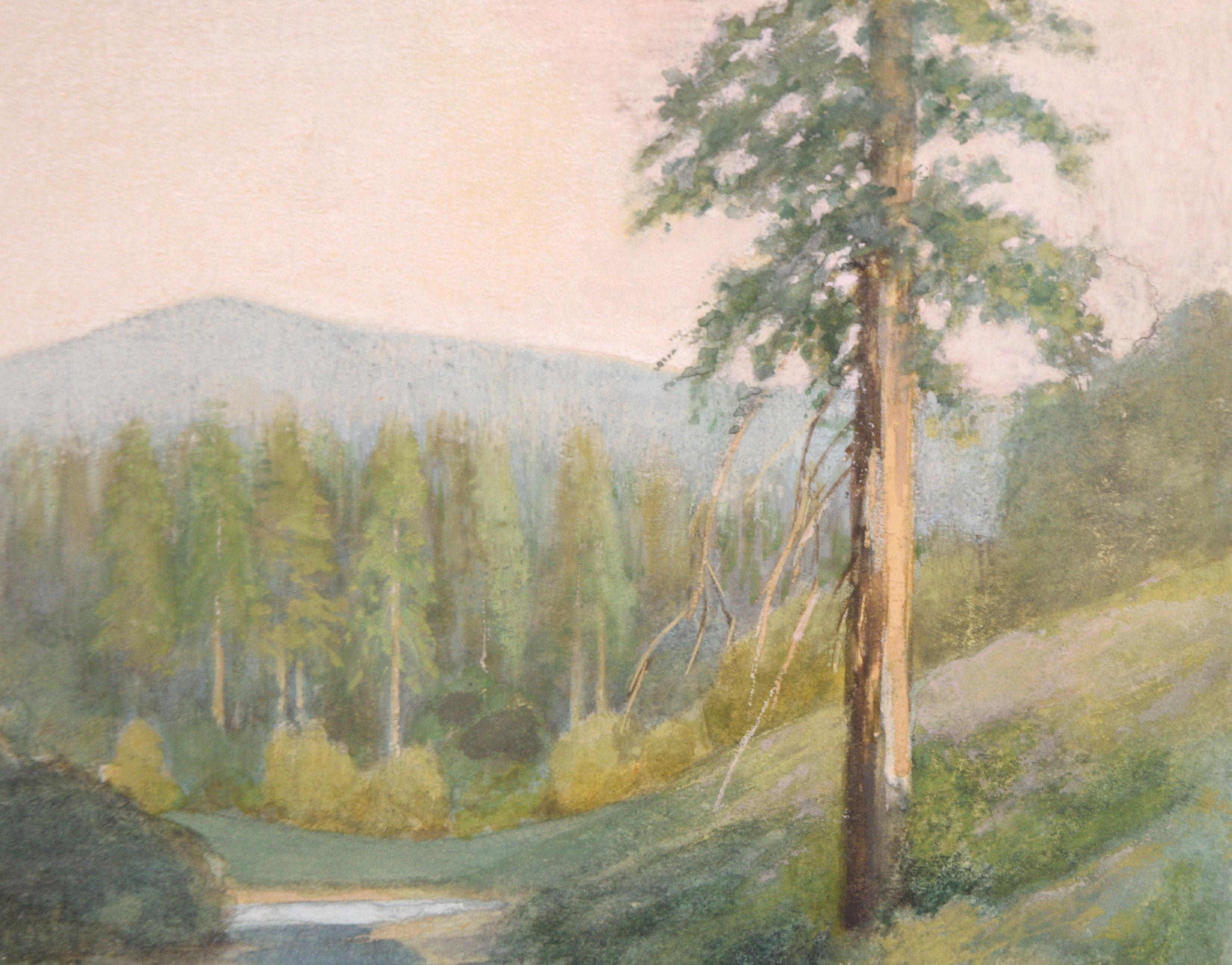 Tranquil Stream - Waldlandschaft des frühen 20. Jahrhunderts  (Amerikanischer Impressionismus), Art, von Joseph Anthony Kahler 