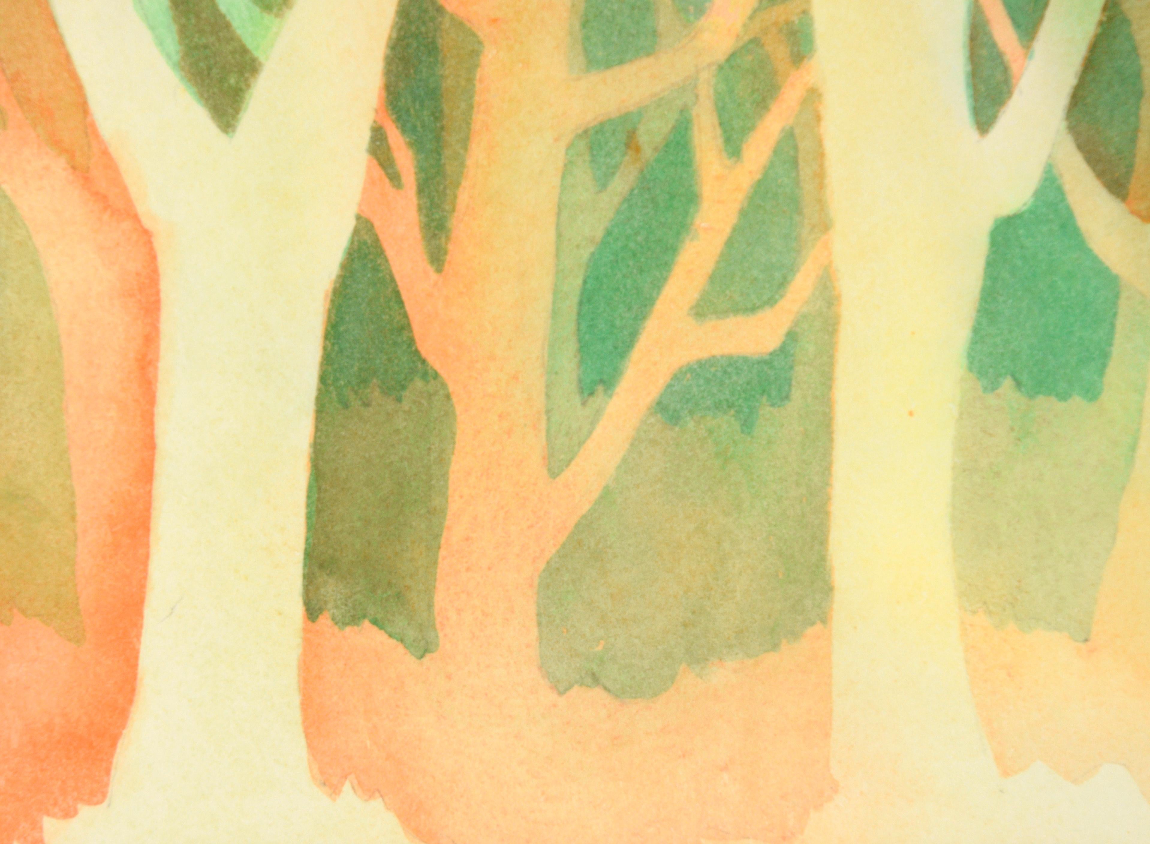Abstracted Forest Landscape - American Modern Art by Dersham