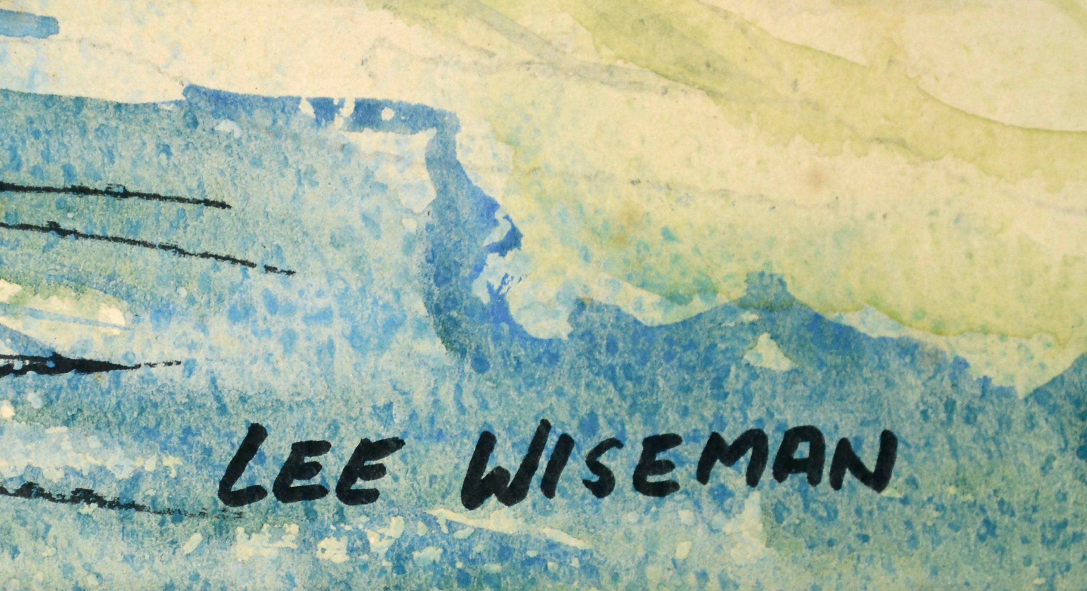 „Nellie“ Dampfschiff – maritime figürliche Landschaft, Aquarell im Angebot 4
