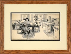 The Illustrator's Workroom at The San Francisco Call, Late 19th C. Illustration