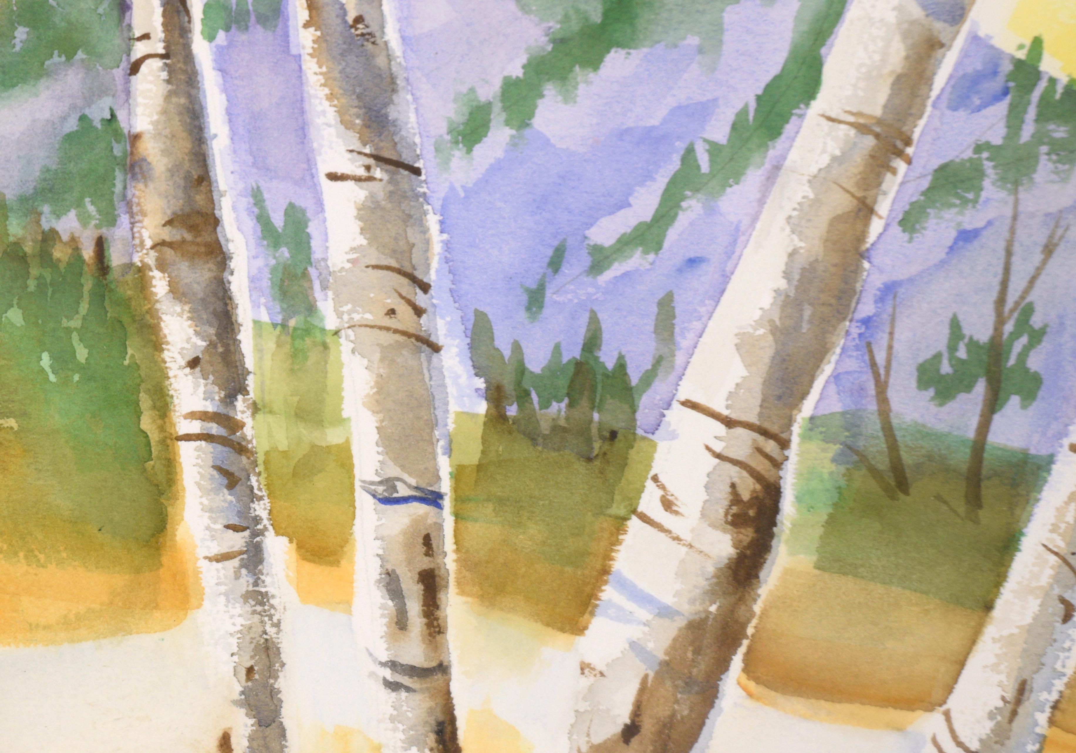 aquarelle bouleau