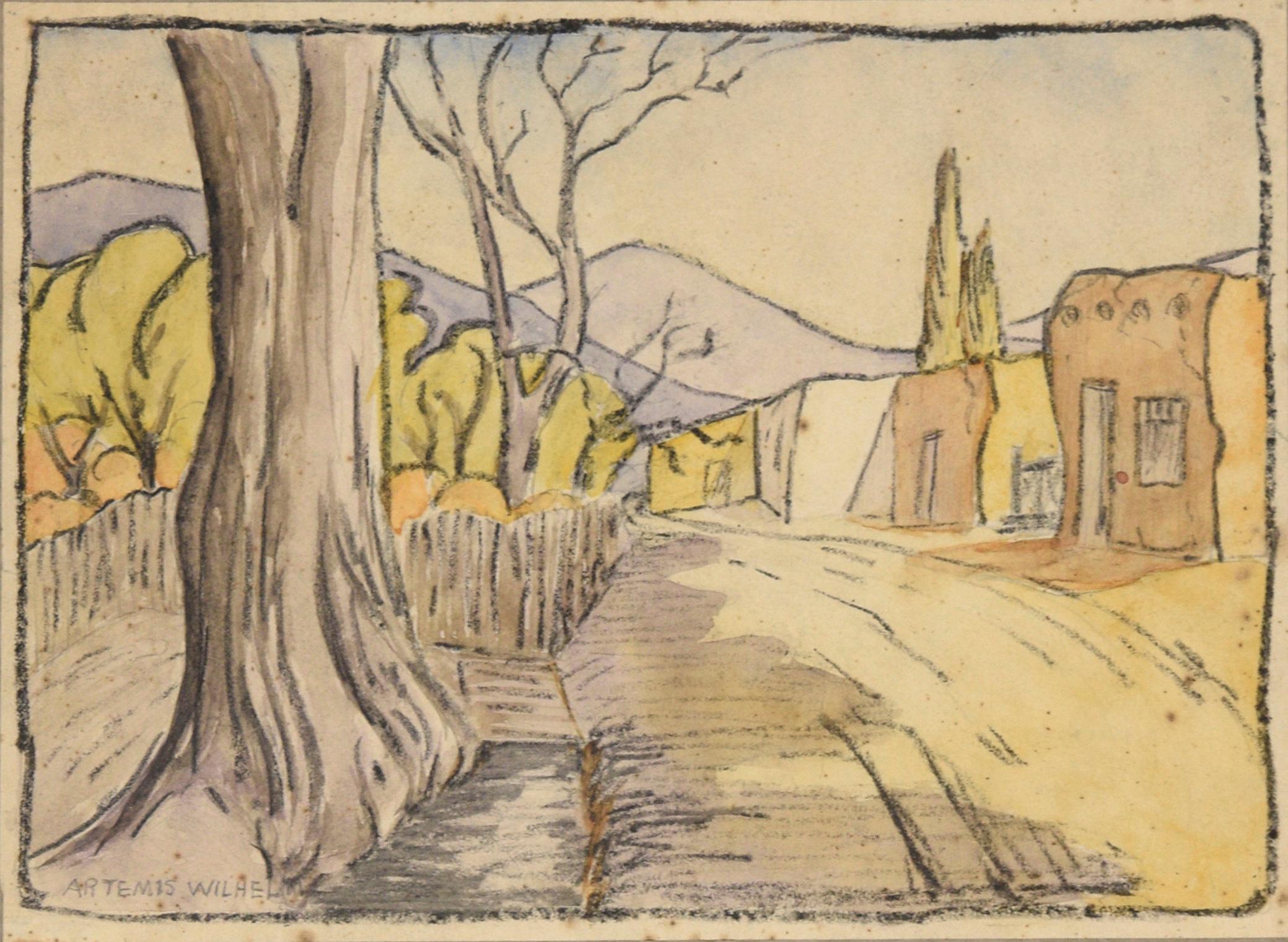 Road at the Edge of Town, Landscape - Art by Artemis Wilhelm