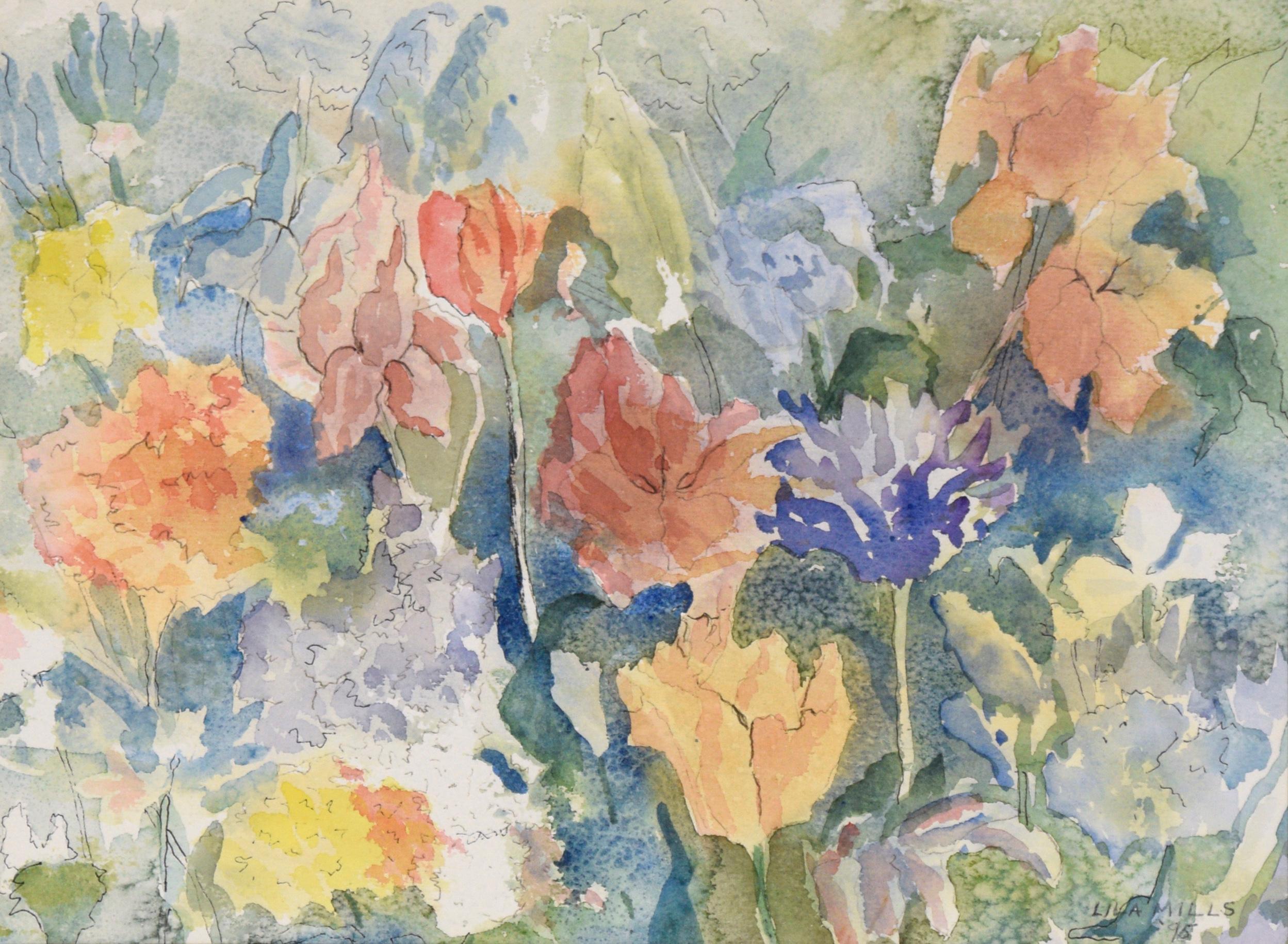Luscious Garden Watercolor - Art by Lila Mills