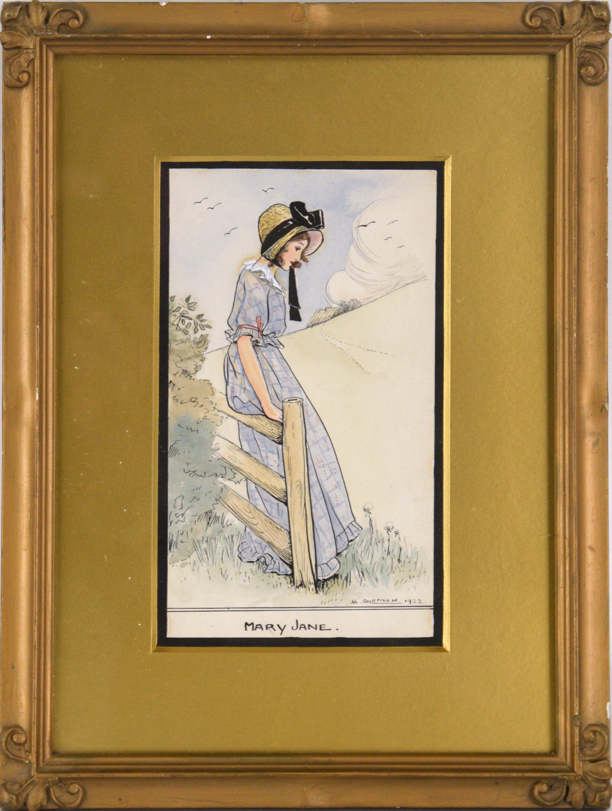 1920's Illustration of a Country Girl