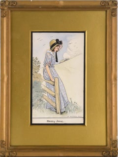 Illustrazione del 1920 di una ragazza di campagna
