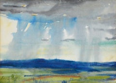 „“Schüttelnder Sturm“, Kalifornien Regensturm-Landschaft, Aquarell, Mitte der 1930er Jahre