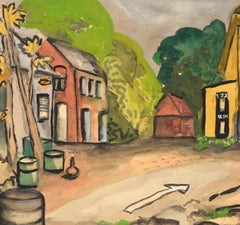 Mid Century Oakland Industrial Landscape Watercolor