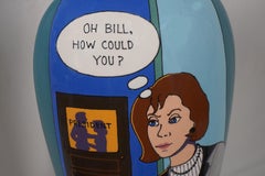« Oh Bill, comment tu pourrais-tu le faire ? » Vase de satin politique en céramique