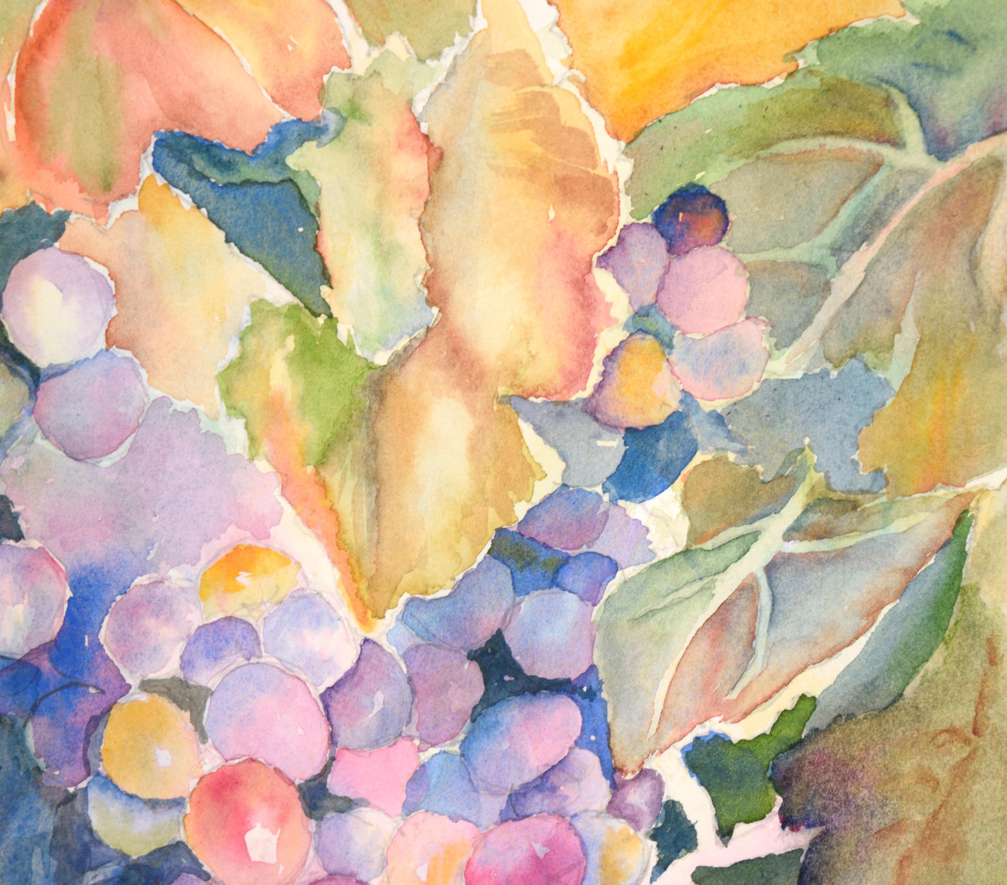 Grapes on the Vine - Brown Still-Life by Unknown