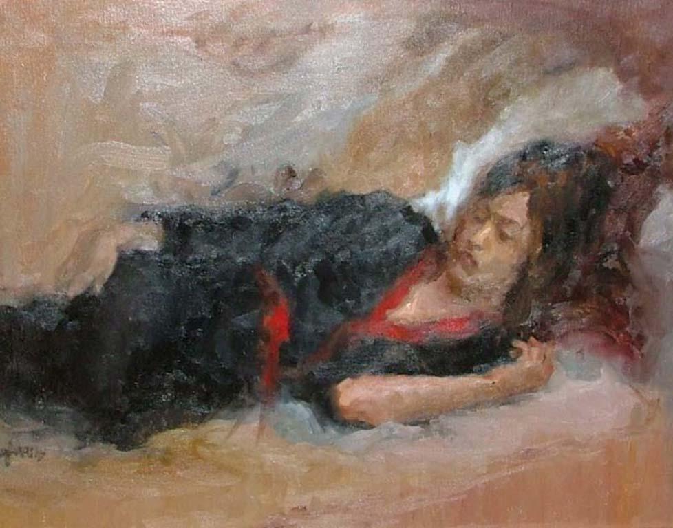 Femme allongée par Laurie Adams

Huile originale sur carton
