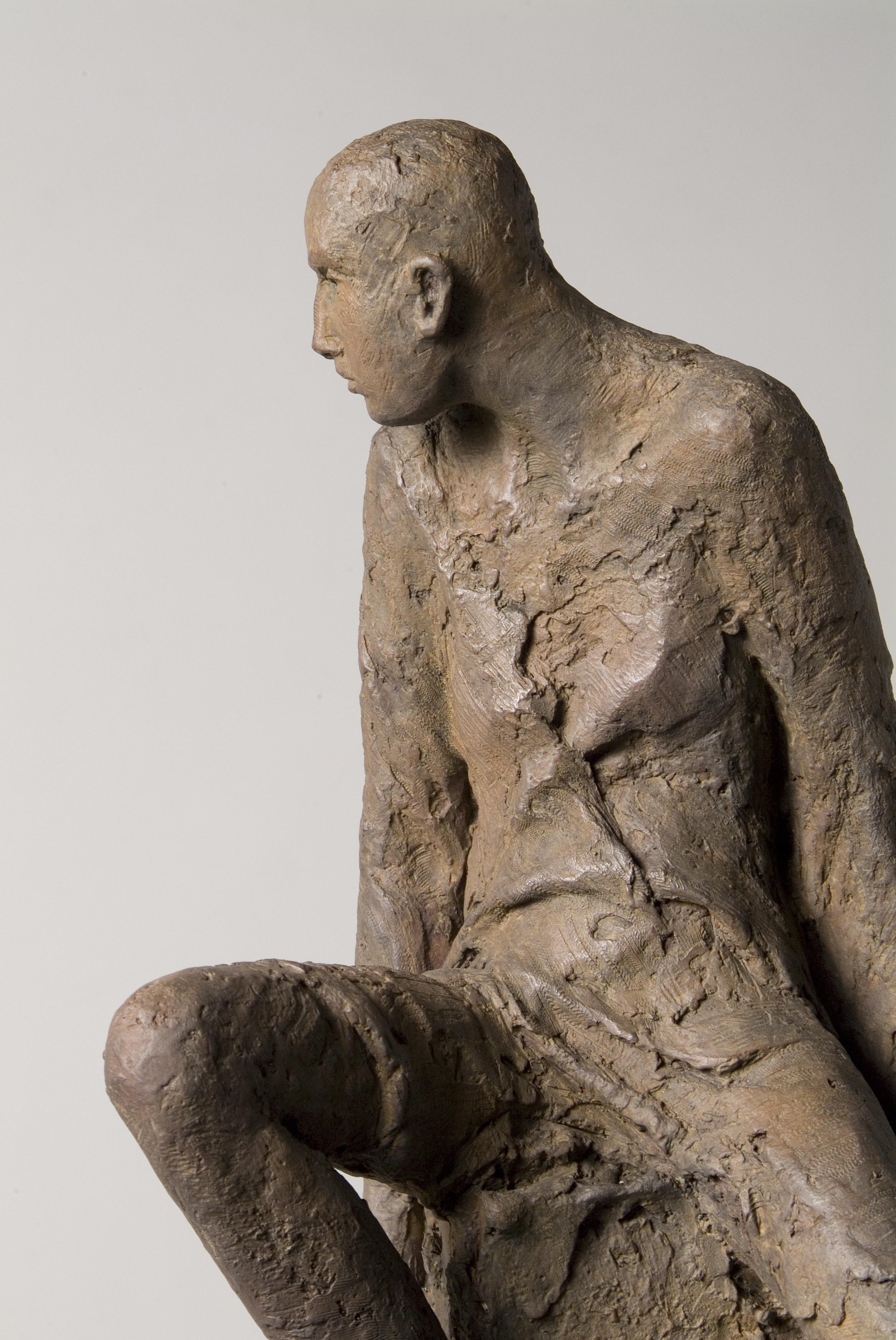 Bronze #68 by Hanneke Beaumont

Beaumont's sculptures are realized in terracotta, bronze and cast iron, and she is known for sculpting figural life-sized human forms. Her gender neutral subjects are impressively passé in posture, and are meant to