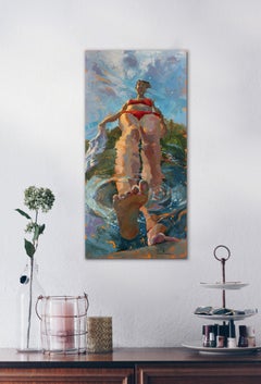 "Big Step II, " Abstract Figurative Painting