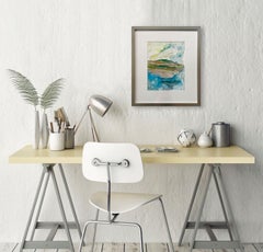 "Salt and Sky, " Abstract Landscape Watercolor Painting