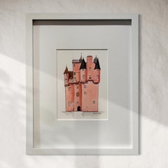 „Craigivar Castle“, Aquarell- Illustrationsgemälde