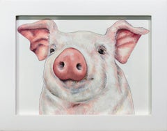 "Pig" Framed Hand-Drawn Animal Illustration