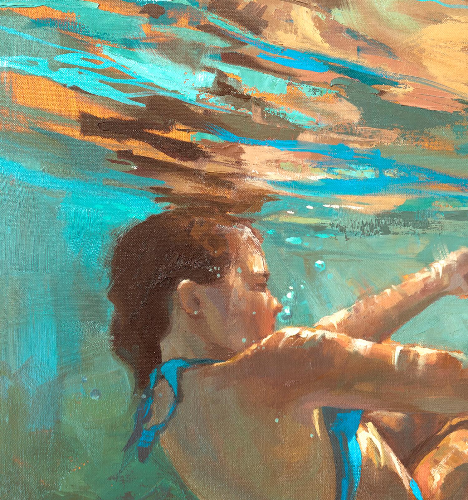 « Bond »:: peinture figurative abstraite - Painting de Michele Poirier-Mozzone
