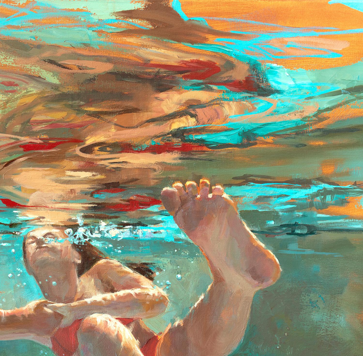 « Bond »:: peinture figurative abstraite - Contemporain Painting par Michele Poirier-Mozzone