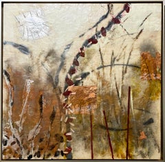 "Burnished Trees," Abstract Encaustic Painting
