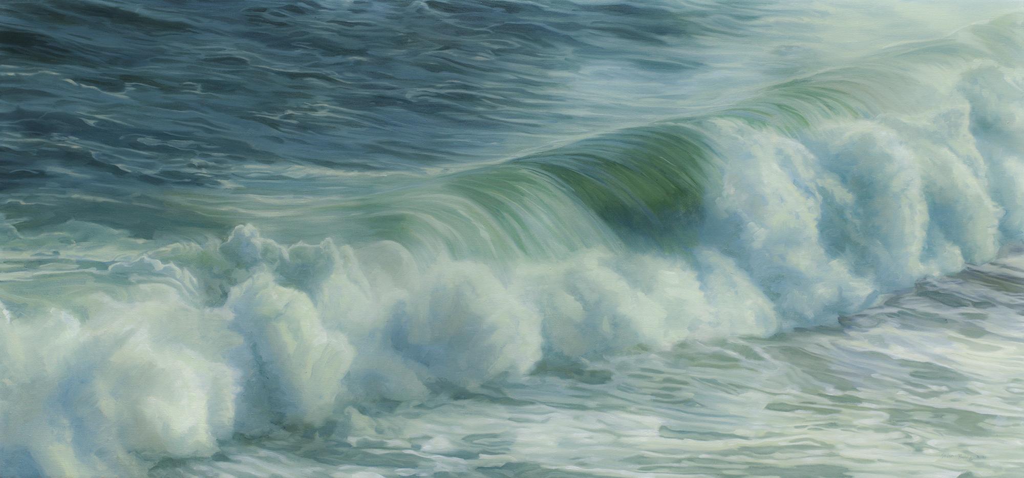 John Harris Landscape Painting - "Ocean II, " Coastal Oil Painting