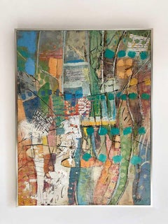 "Manhattan Revisited, " Abstract Encaustic Painting