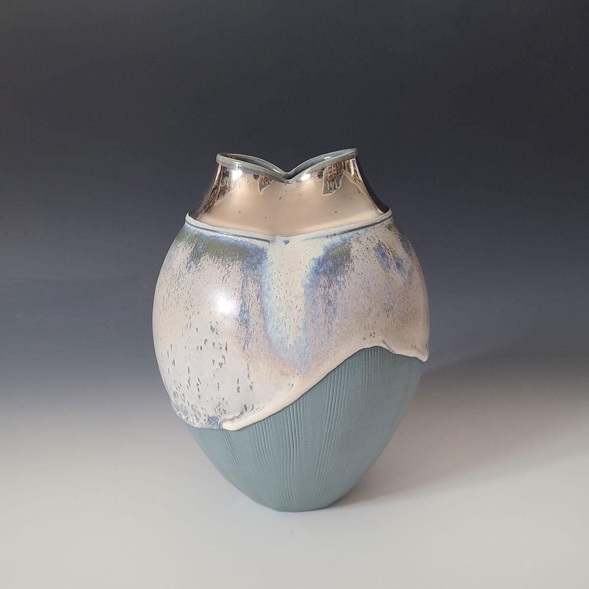 "Queen Freya, " Abstract Ceramic Vase - Mixed Media Art by Jon Puzzuoli