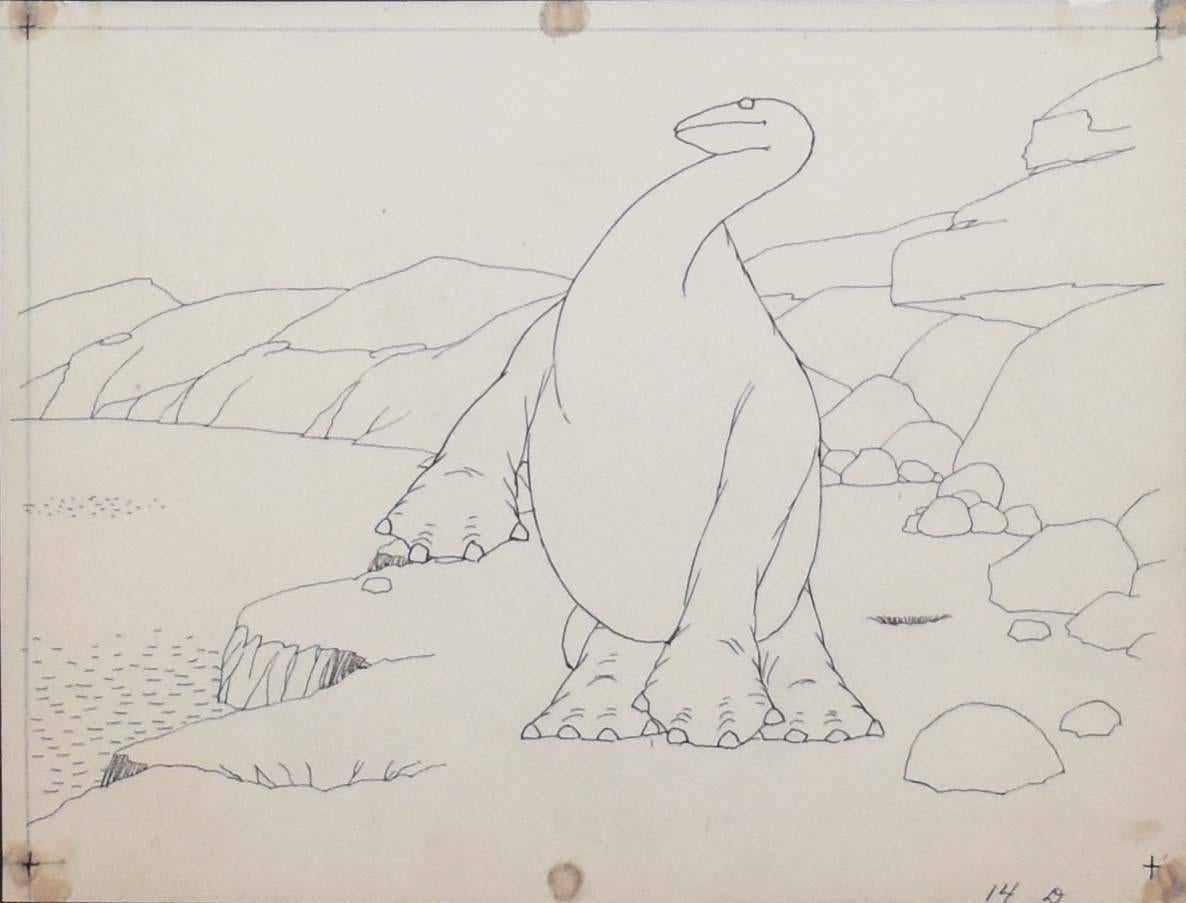 dinosaur landscape drawing