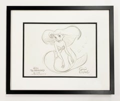 Animation Art Drawing featuring Ariel signed by Glen Keane