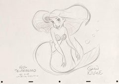 Animation Art Drawing featuring Ariel signed by Glen Keane