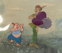 Walt Disney Art Corner Production Cel from Peter Pan ft. Mr. Smee and Peter Pan