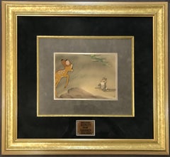 Disney Animation Production Cel Ft. Bambi & Thumper On Courvoisier Background