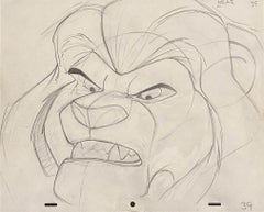 Walt Disney Production Drawing from The Lion King featuring Mufasa