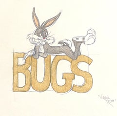 Vintage Warner Brothers Virgil Ross Animation Drawing of Bugs Bunny