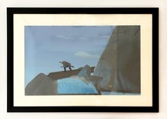 Pocahontas Original Four Production Cel Set-Up on Production Background