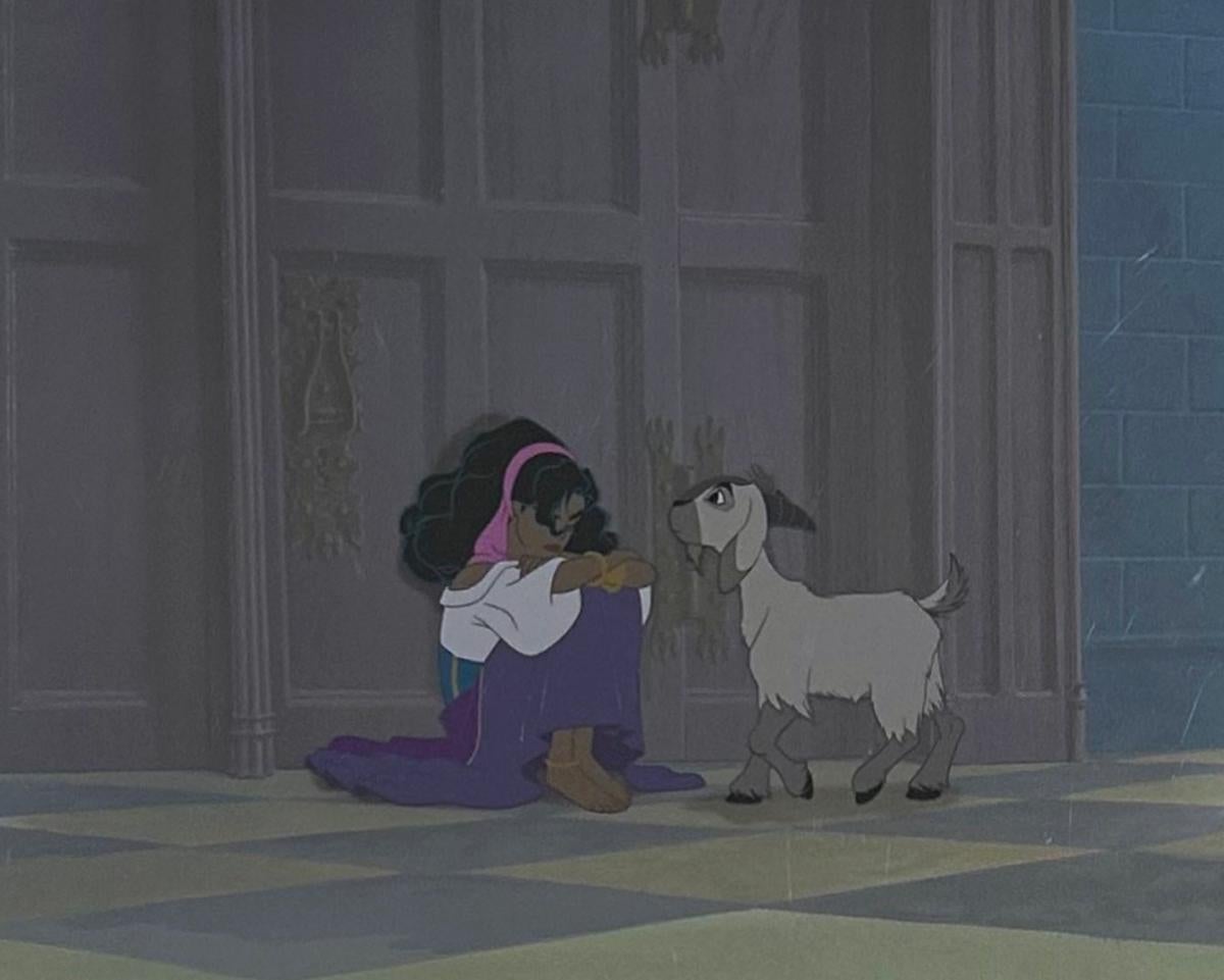 Hunchback of Notre Dame Original Production Cel on Production Background
