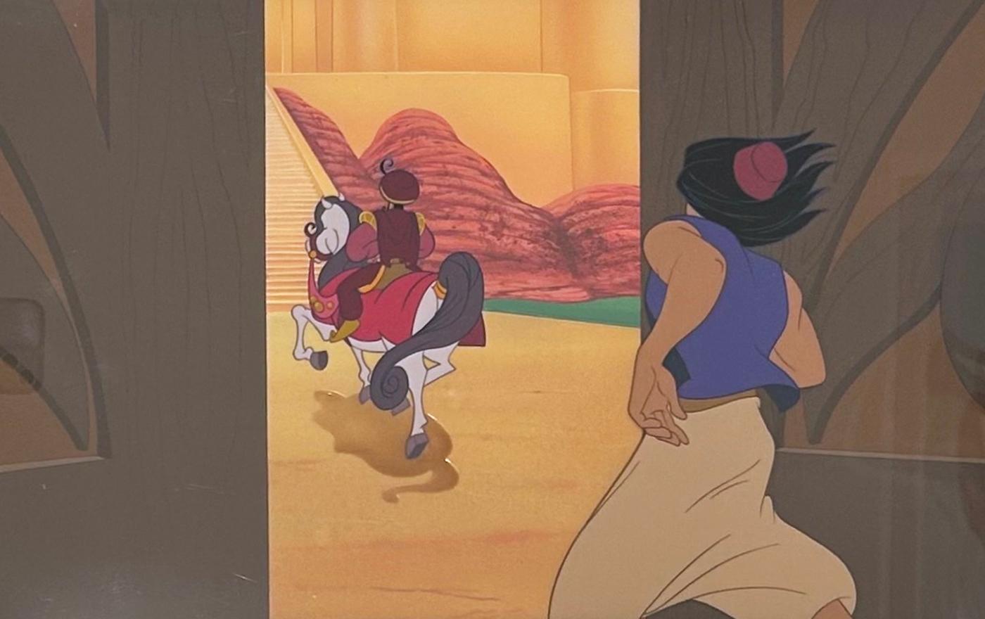 Aladdin Original Two Production Cel Set-Up on Production Background