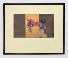 Aladdin Original Two Production Cel Set-Up on Production Background
