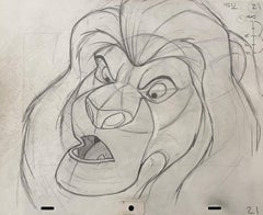 Walt Disney Production Drawing from The Lion King featuring Mufasa