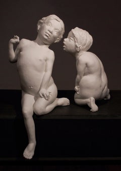 SECRETS (Geheimnisse) - contemporary nude sculpture in white porcelain