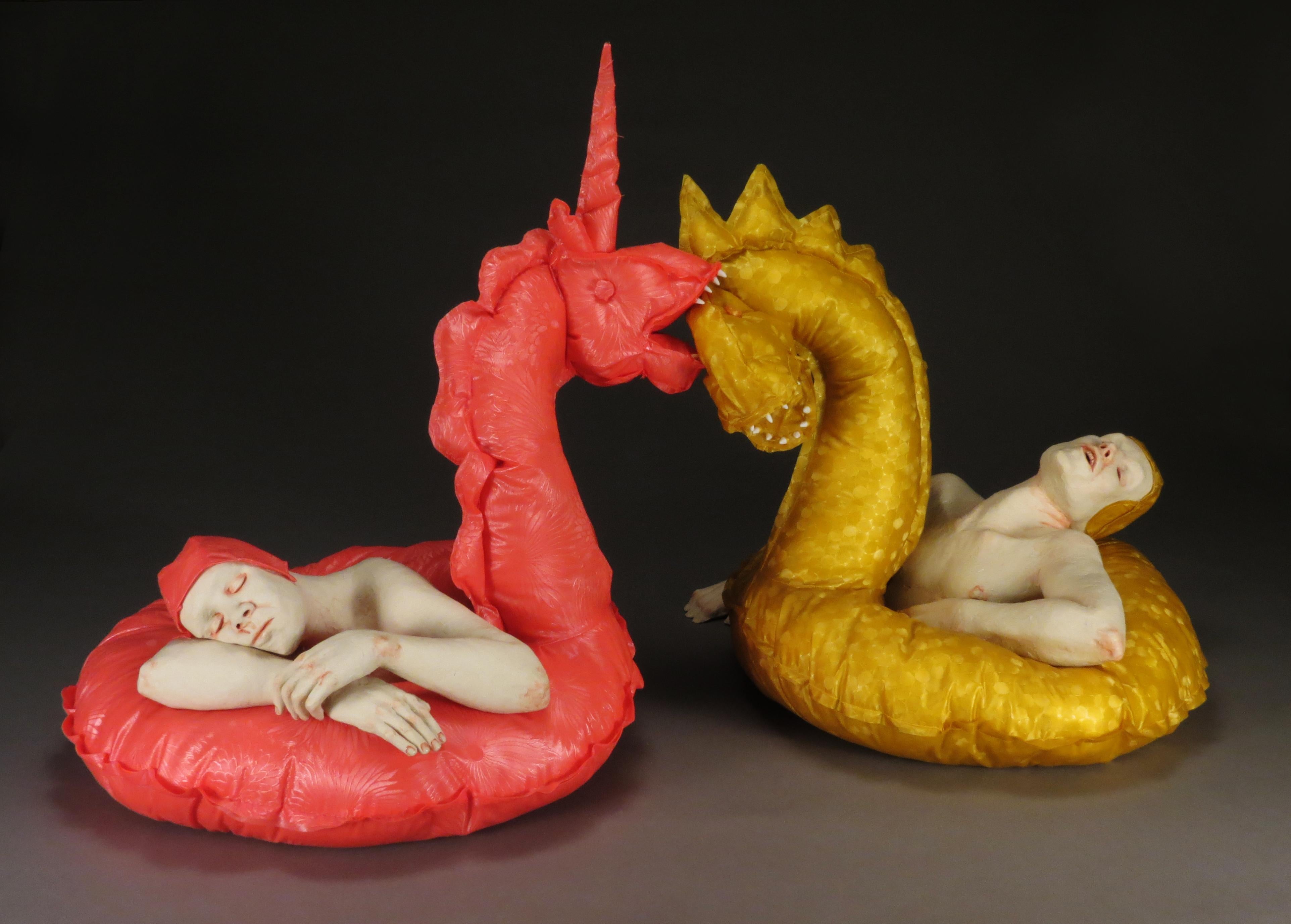 Magda Gluszek Figurative Sculpture - ACCOUNTABILITY -surreal ceramic sculpture