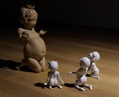 LET THEM EAT CAKE I - contemporary nude ceramic sculpture made of stoneware