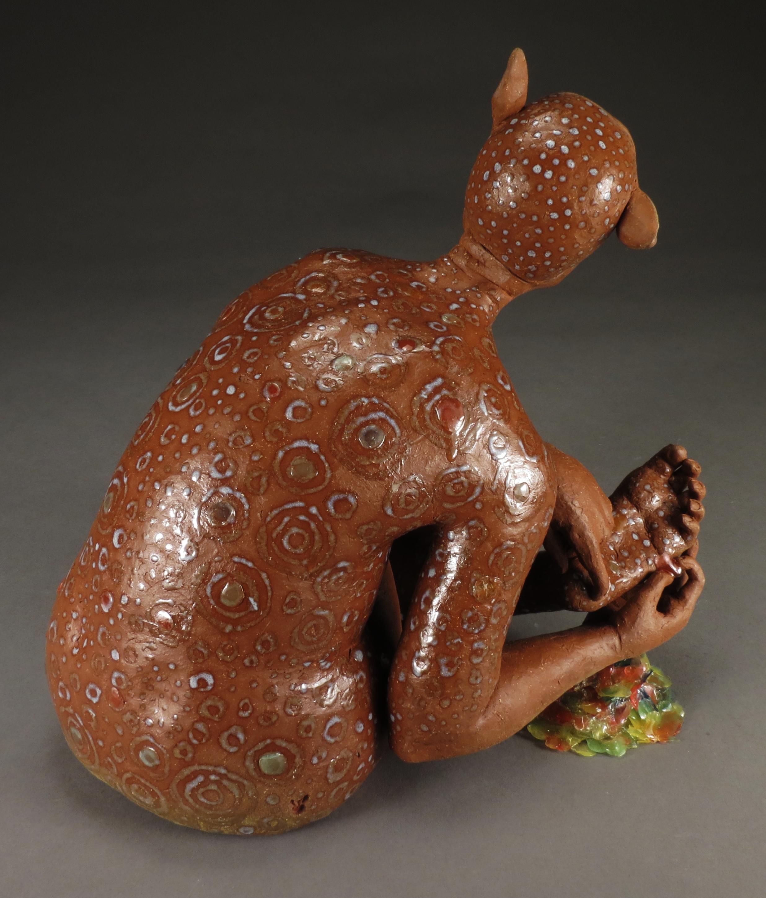 PICKY - surreal ceramic sculpture  - Sculpture by Magda Gluszek