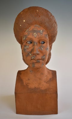 WE'RE (ALWAYS) IN THIS TOGETHER - surreal ceramic sculpture of man and woman