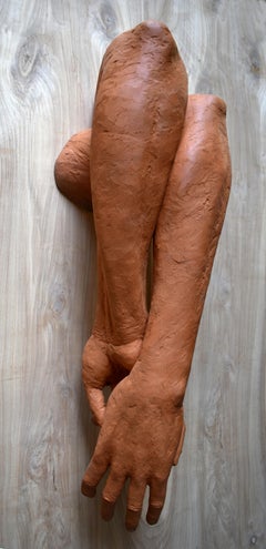 INTERTWINED - wall-mounted ceramic sculpture of arms