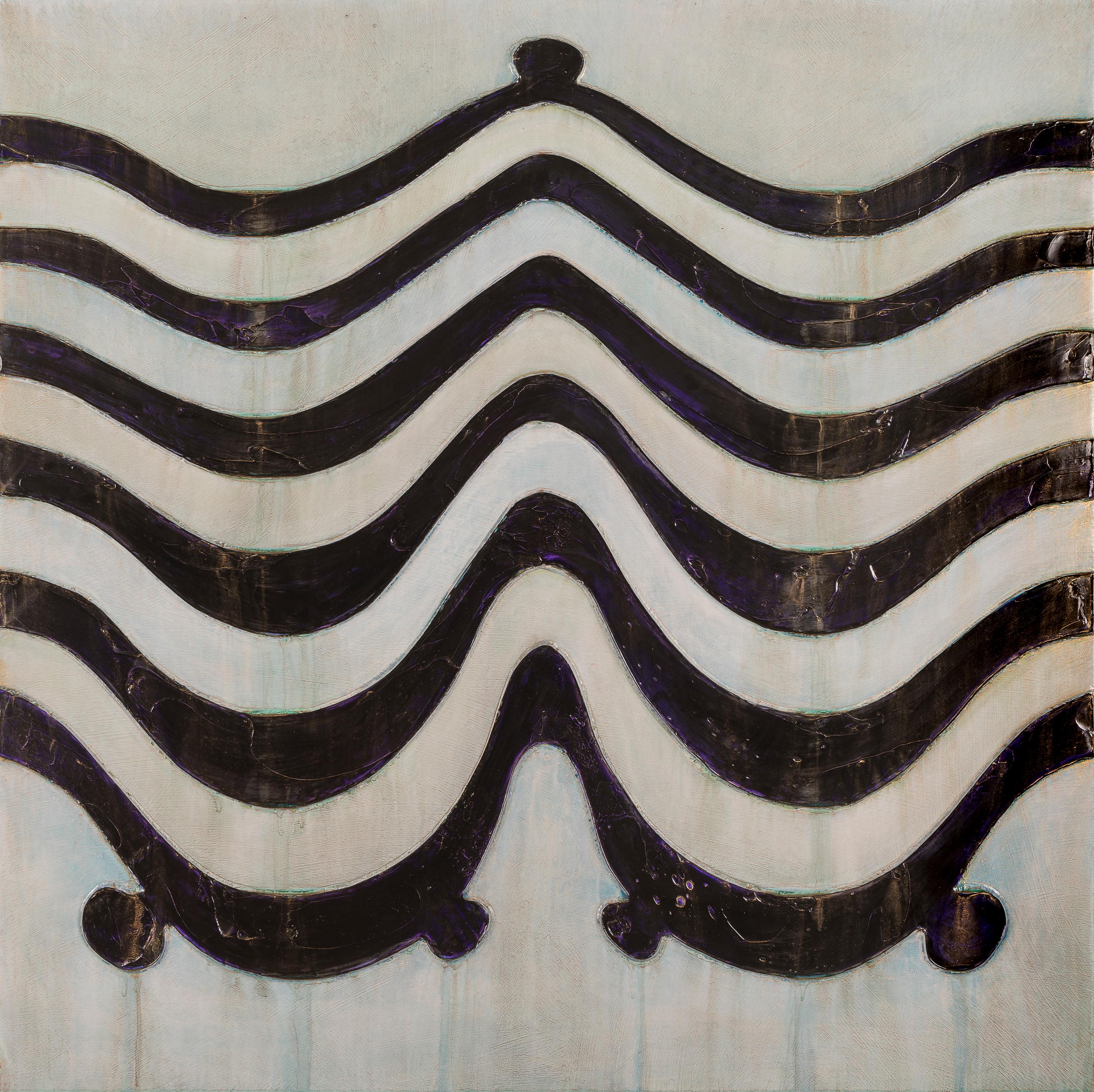 Juan Alonso-Rodríguez Abstract Painting - EARTHWORKS #6 - curvilinear abstract art