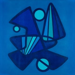 BARANDA BLUES #5 - blue geometric abstraction