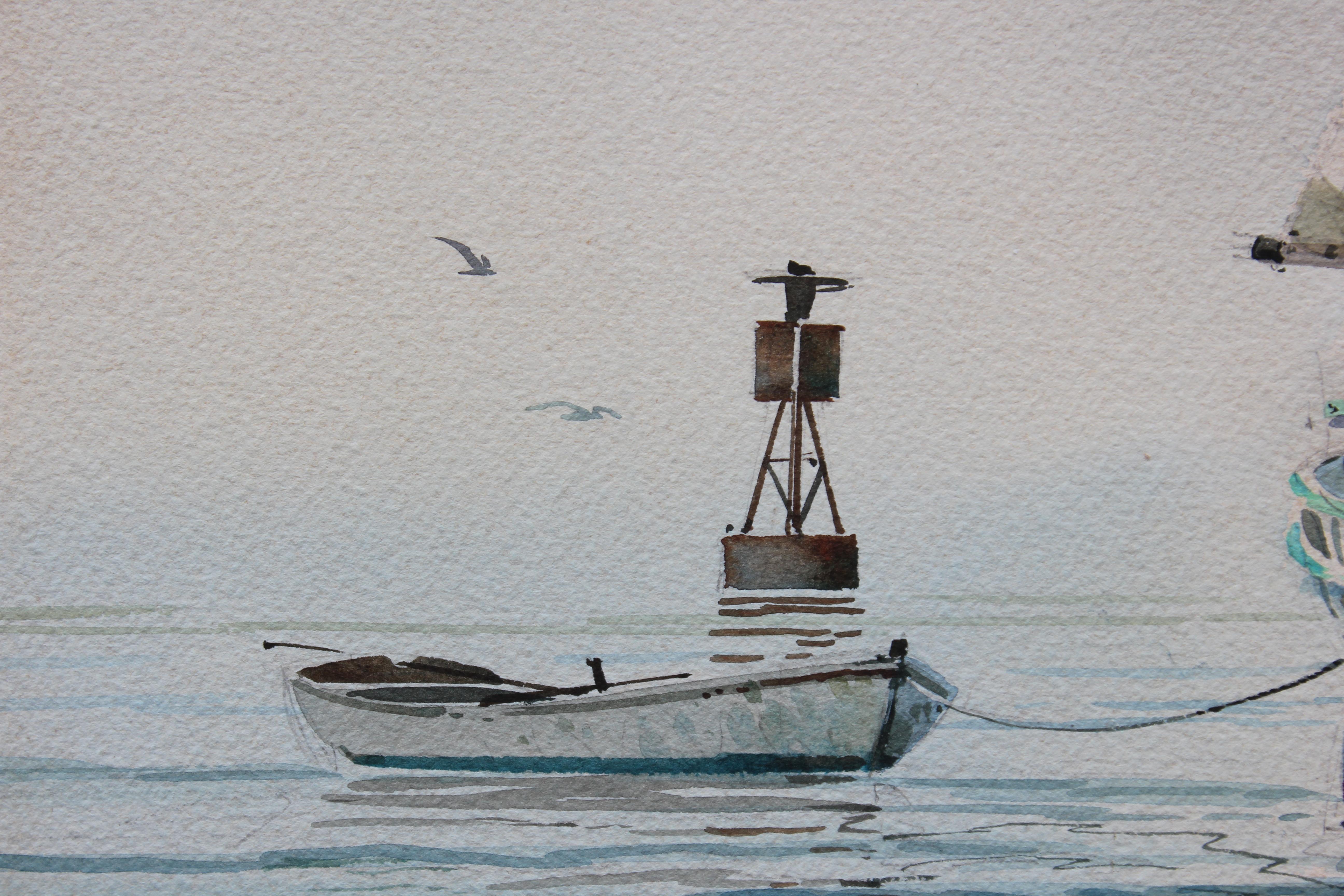 Realistic Watercolor Painting of a Sailboat - Art by Al Barnes